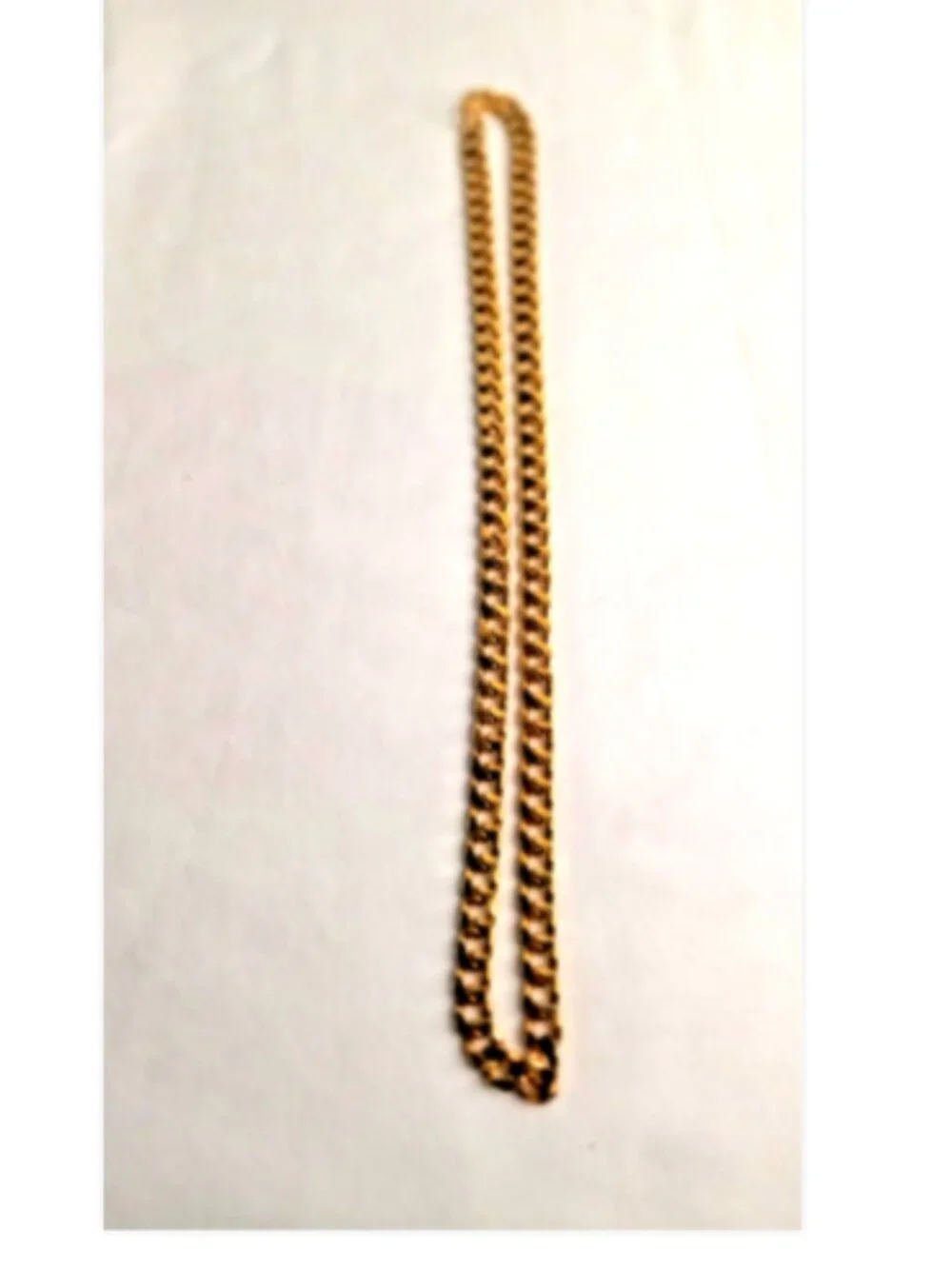 Gold Tone Cuban Link Chain Necklace 24